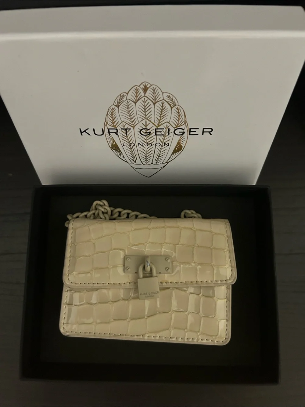 Kurt Geiger White and Gold Decorative Wall Art